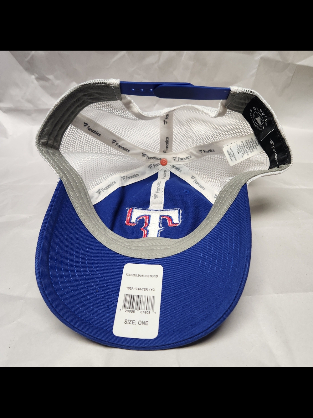 Texas Rangers Fanatics Blue & White Trucker Cap - Picture 4 of 4